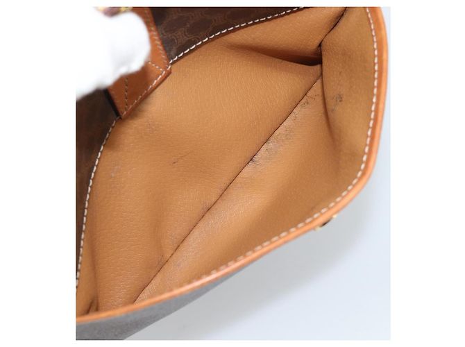 Céline Borsa a Spalla CELINE Macadam Canvas PVC Pelle Marrone Oro Autentica ep14921 D'oro - vista 21