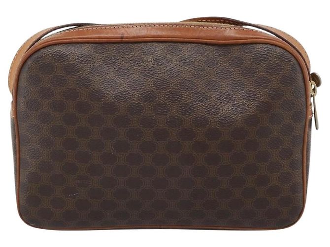 Céline Borsa a Spalla CELINE Macadam Canvas PVC Pelle Marrone Oro Autentica ep14921 D'oro - vista 3