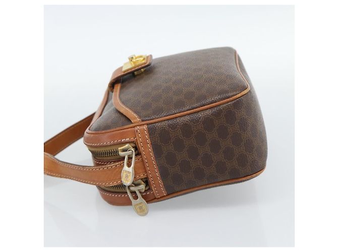 Céline Borsa a Spalla CELINE Macadam Canvas PVC Pelle Marrone Oro Autentica ep14921 D'oro - vista 4