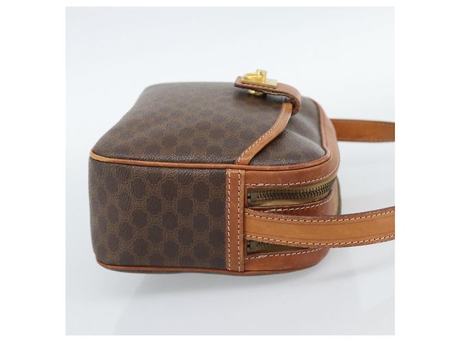 Céline Borsa a Spalla CELINE Macadam Canvas PVC Pelle Marrone Oro Autentica ep14921 D'oro - vista 5