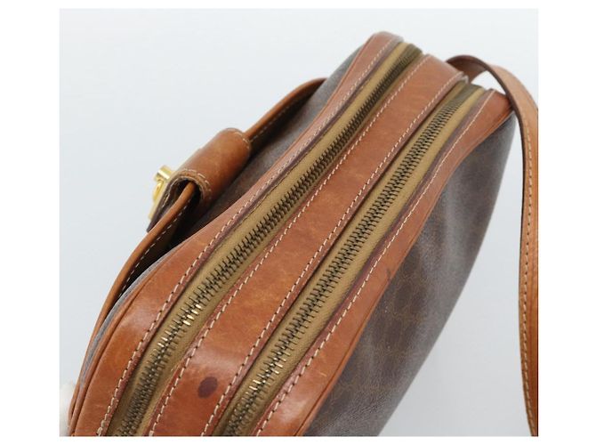 Céline Borsa a Spalla CELINE Macadam Canvas PVC Pelle Marrone Oro Autentica ep14921 D'oro - vista 6