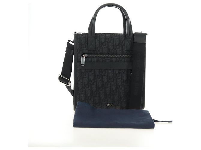 Borsa Christian Dior Trotter Canvas Safari 2way Nera Argento Autentica 189716SM - vista 26