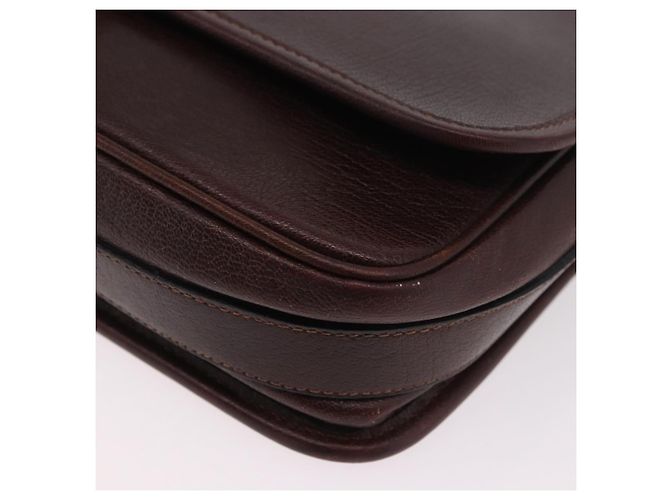 Céline Borsa a tracolla CELINE in pelle marrone scuro oro Auth bs35935 D'oro - vista 11