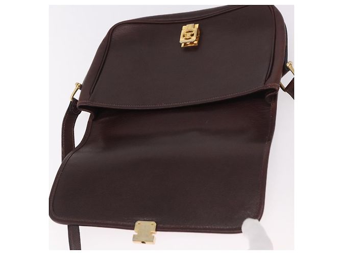 Céline Borsa a tracolla CELINE in pelle marrone scuro oro Auth bs35935 D'oro - vista 15
