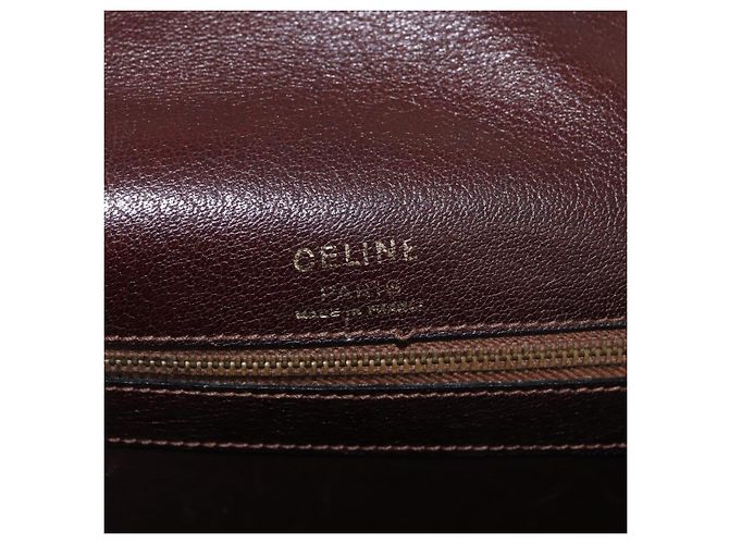 Céline Borsa a tracolla CELINE in pelle marrone scuro oro Auth bs35935 D'oro - vista 16
