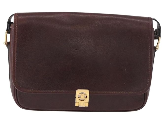 Céline Borsa a tracolla CELINE in pelle marrone scuro oro Auth bs35935 D'oro - vista 2
