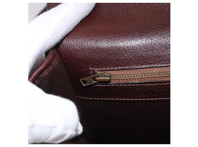 Céline Borsa a tracolla CELINE in pelle marrone scuro oro Auth bs35935 D'oro - vista 20