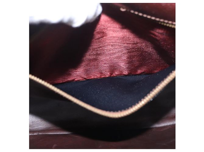 Céline Borsa a tracolla CELINE in pelle marrone scuro oro Auth bs35935 D'oro - vista 21