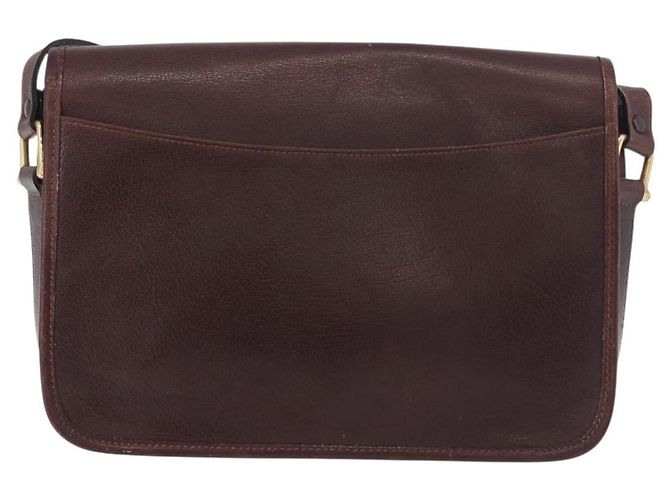 Céline Borsa a tracolla CELINE in pelle marrone scuro oro Auth bs35935 D'oro - vista 3