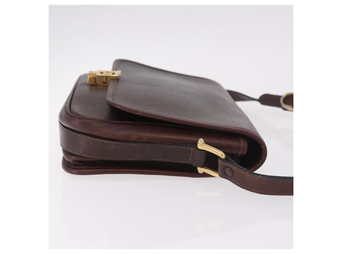 Céline Borsa a tracolla CELINE in pelle marrone scuro oro Auth bs35935 D'oro - vista 4