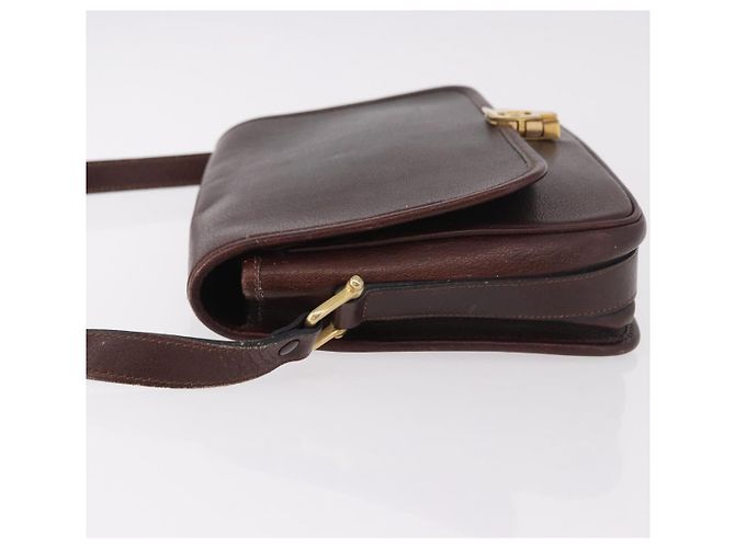 Céline Borsa a tracolla CELINE in pelle marrone scuro oro Auth bs35935 D'oro - vista 5