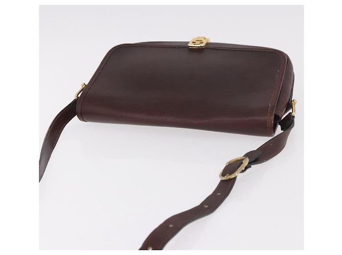 Céline Borsa a tracolla CELINE in pelle marrone scuro oro Auth bs35935 D'oro - vista 6