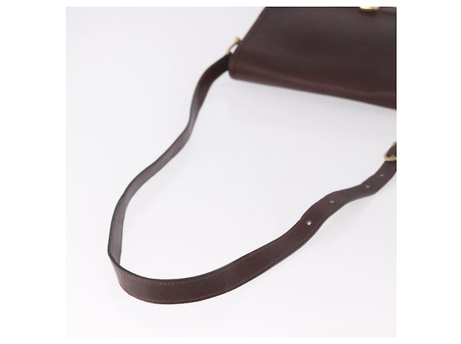 Céline Borsa a tracolla CELINE in pelle marrone scuro oro Auth bs35935 D'oro - vista 7
