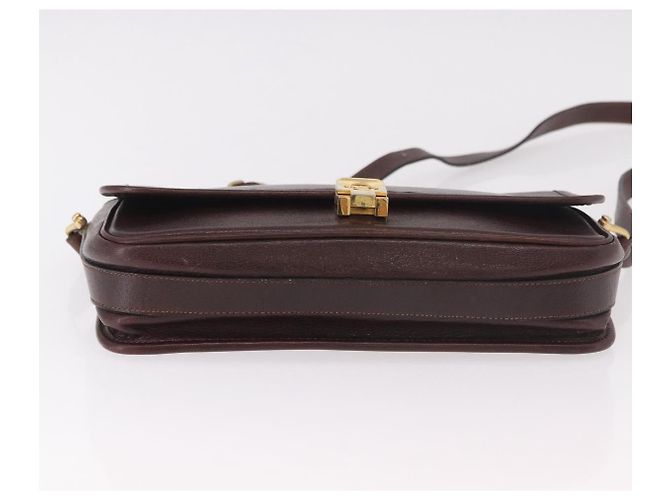 Céline Borsa a tracolla CELINE in pelle marrone scuro oro Auth bs35935 D'oro - vista 9