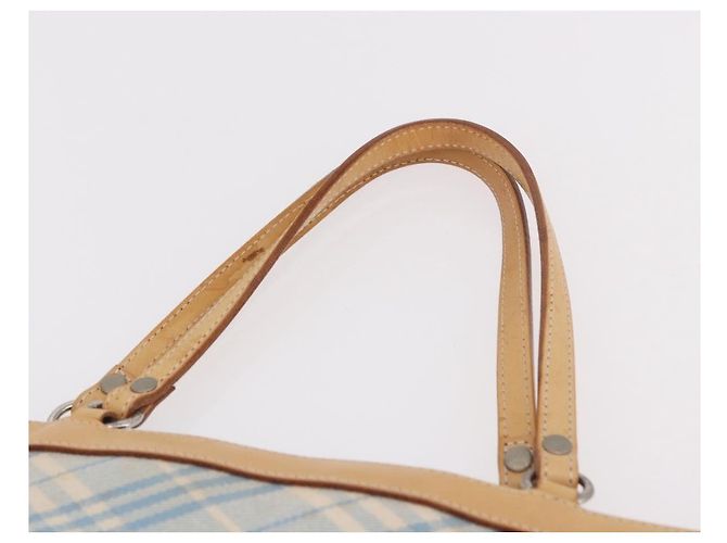 BURBERRY Nova Check Tote Bag Canvas Hellblau Beige Auth 190551 - Ansicht 11