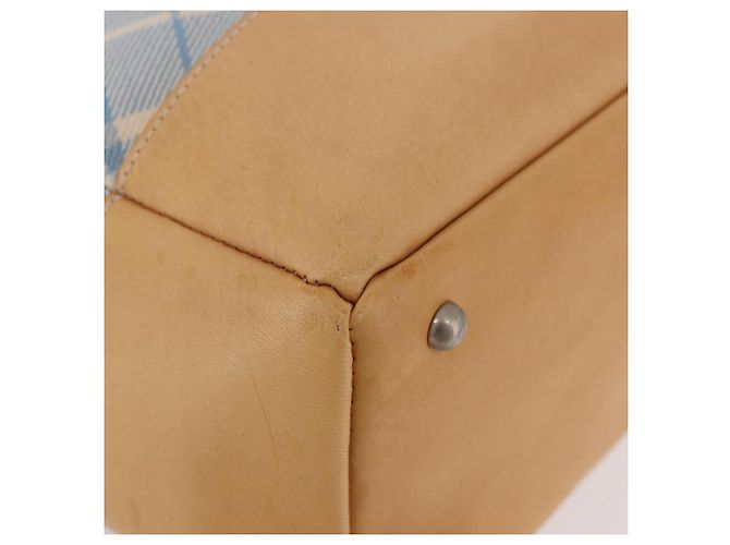 BURBERRY Nova Check Tote Bag Canvas Hellblau Beige Auth 190551 - Ansicht 13
