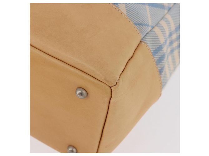 BURBERRY Nova Check Tote Bag Canvas Hellblau Beige Auth 190551 - Ansicht 14