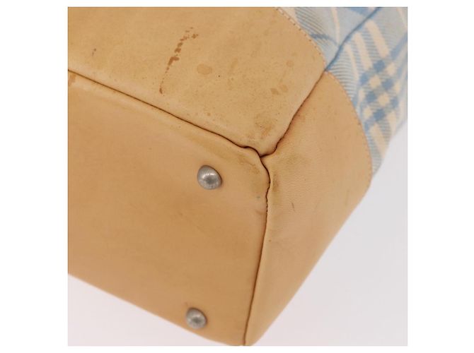 BURBERRY Nova Check Tote Bag Canvas Hellblau Beige Auth 190551 - Ansicht 16