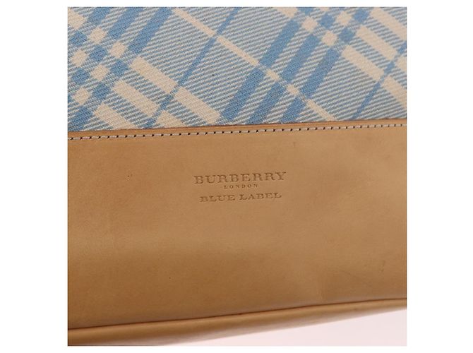 BURBERRY Nova Check Tote Bag Canvas Hellblau Beige Auth 190551 - Ansicht 17
