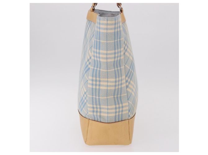 BURBERRY Nova Check Tote Bag Canvas Hellblau Beige Auth 190551 - Ansicht 6