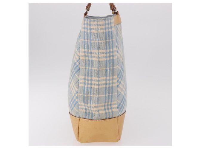 BURBERRY Nova Check Tote Bag Canvas Hellblau Beige Auth 190551 - Ansicht 7