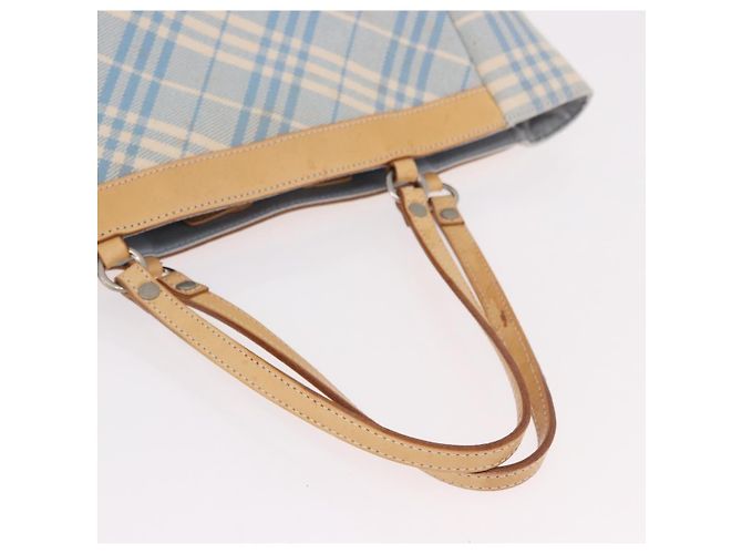 BURBERRY Nova Check Tote Bag Canvas Hellblau Beige Auth 190551 - Ansicht 9