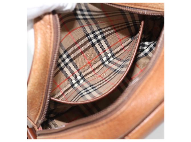 Borsa a tracolla Burberry in pelle marrone oro Auth 190582 D'oro - vista 18