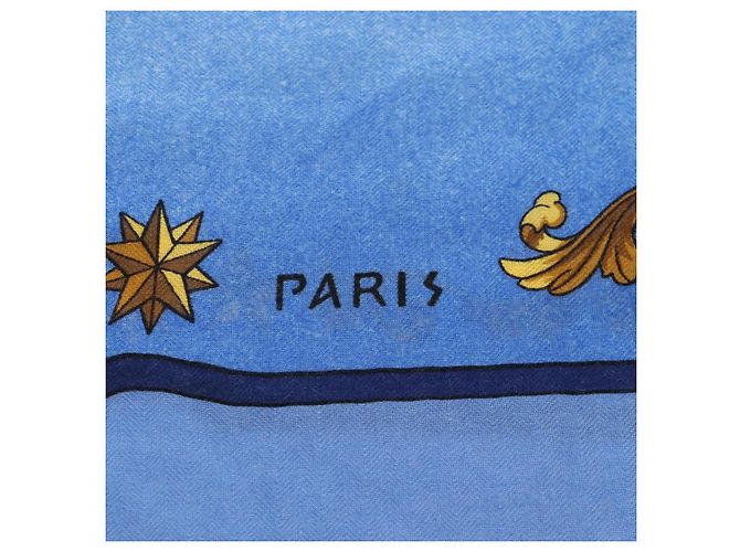 Hermès HERMES Carre 140 Schal Kaschmir Blau Authentisch ar13996M - Ansicht 14