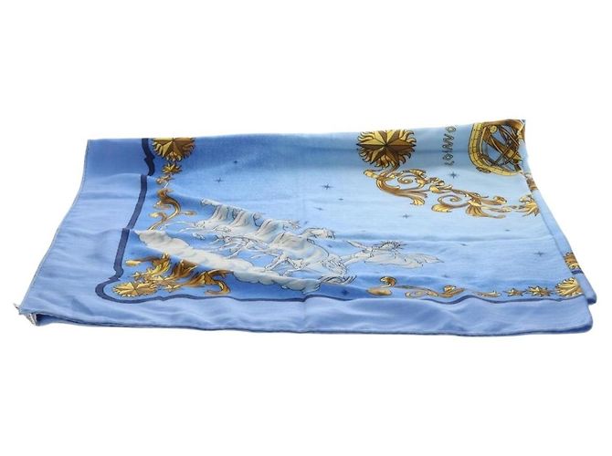 Hermès HERMES Carre 140 Schal Kaschmir Blau Authentisch ar13996M - Ansicht 2