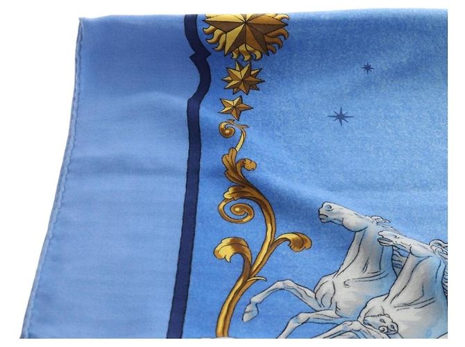 Hermès HERMES Carre 140 Schal Kaschmir Blau Authentisch ar13996M - Ansicht 3