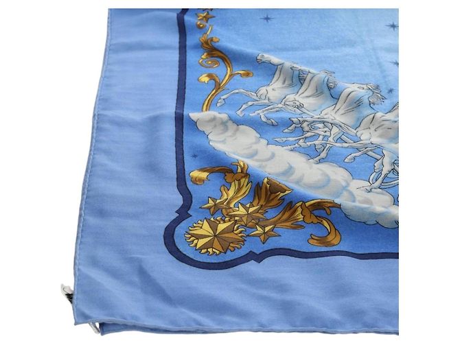 Hermès HERMES Carre 140 Schal Kaschmir Blau Authentisch ar13996M - Ansicht 5