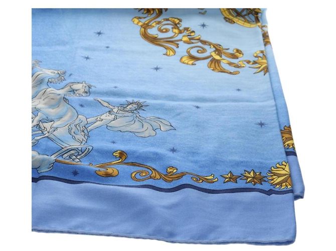 Hermès HERMES Carre 140 Schal Kaschmir Blau Authentisch ar13996M - Ansicht 6