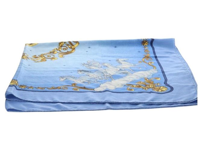 Hermès HERMES Carre 140 Schal Kaschmir Blau Authentisch ar13996M - Ansicht 7