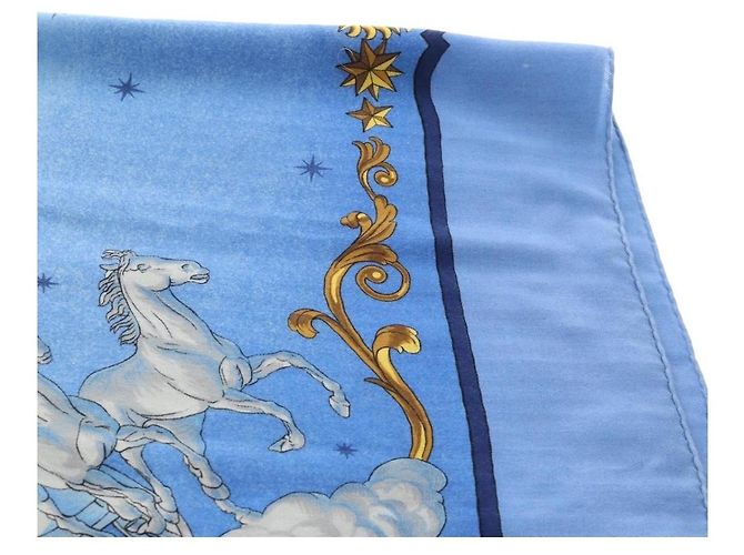 Hermès HERMES Carre 140 Schal Kaschmir Blau Authentisch ar13996M - Ansicht 9