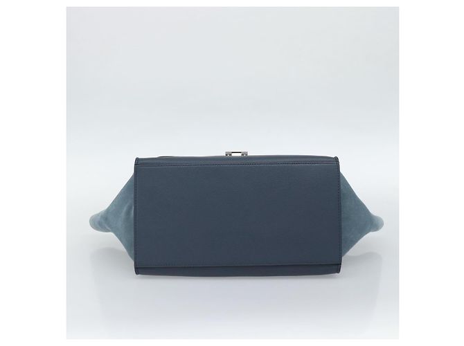 Céline Borsa Trapeze CELINE in scamosciato blu e oro 2way Auth ka5040 D'oro - vista 11