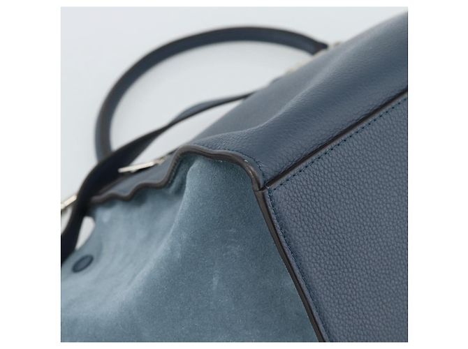 Céline Borsa Trapeze CELINE in scamosciato blu e oro 2way Auth ka5040 D'oro - vista 15