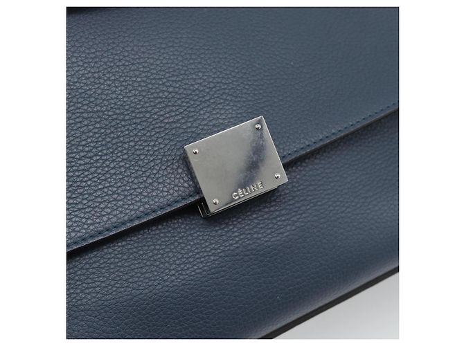 Céline Borsa Trapeze CELINE in scamosciato blu e oro 2way Auth ka5040 D'oro - vista 16