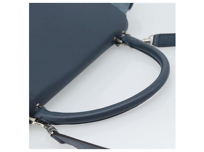 Céline Borsa Trapeze CELINE in scamosciato blu e oro 2way Auth ka5040 D'oro - vista 7