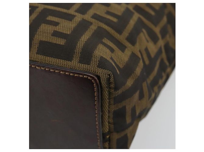Borsa Tote FENDI Zucca Canvas Nero Marrone Auth 188589 - vista 11