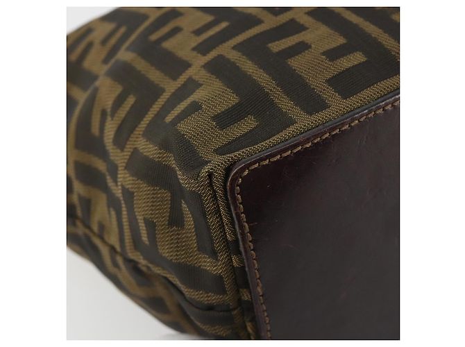 Borsa Tote FENDI Zucca Canvas Nero Marrone Auth 188589 - vista 12