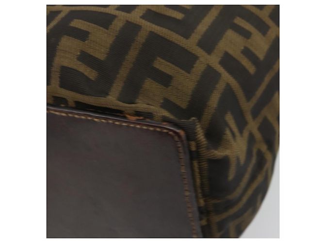 Borsa Tote FENDI Zucca Canvas Nero Marrone Auth 188589 - vista 13