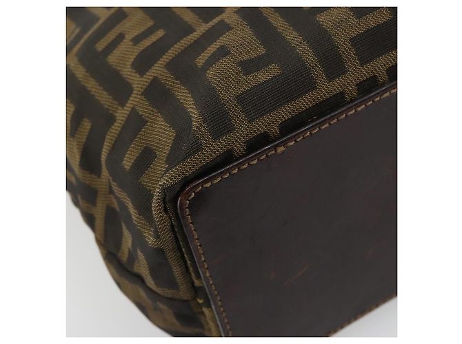 Borsa Tote FENDI Zucca Canvas Nero Marrone Auth 188589 - vista 14