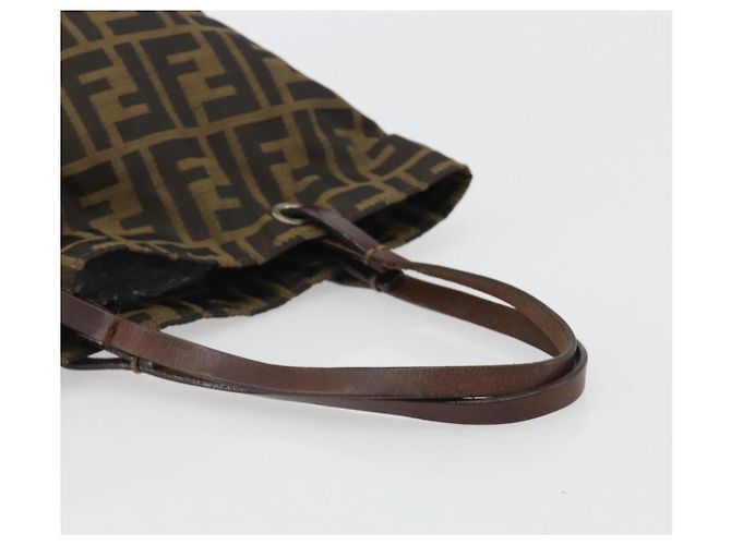 Borsa Tote FENDI Zucca Canvas Nero Marrone Auth 188589 - vista 8