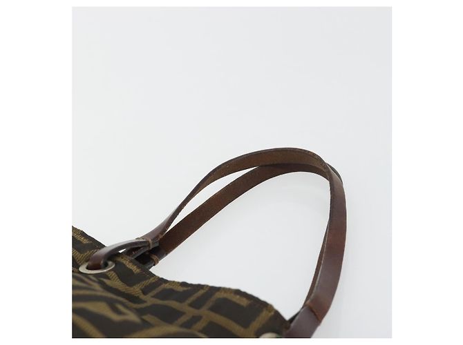 Borsa Tote FENDI Zucca Canvas Nero Marrone Auth 188589 - vista 9