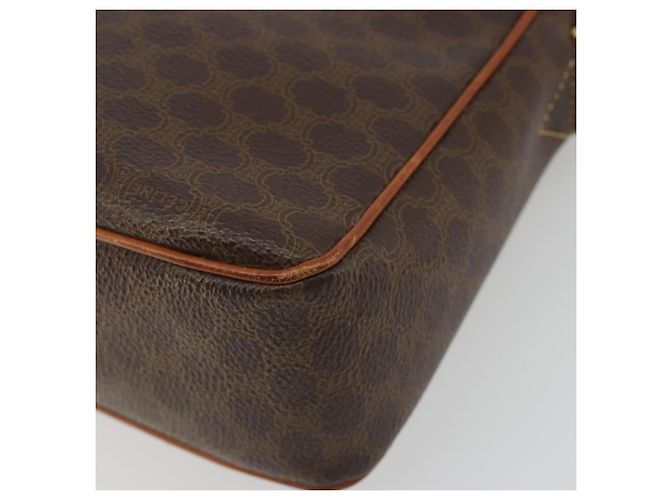 Céline Borsa a tracolla circolare CELINE Macadam Canvas PVC Pelle Marrone Oro Auth 189684 D'oro - vista 12