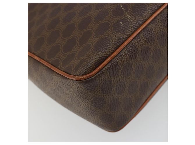 Céline Borsa a tracolla circolare CELINE Macadam Canvas PVC Pelle Marrone Oro Auth 189684 D'oro - vista 13