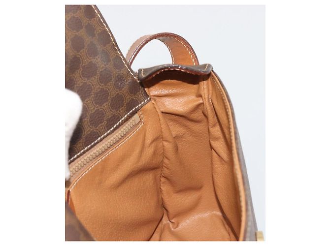 Céline Borsa a tracolla circolare CELINE Macadam Canvas PVC Pelle Marrone Oro Auth 189684 D'oro - vista 19