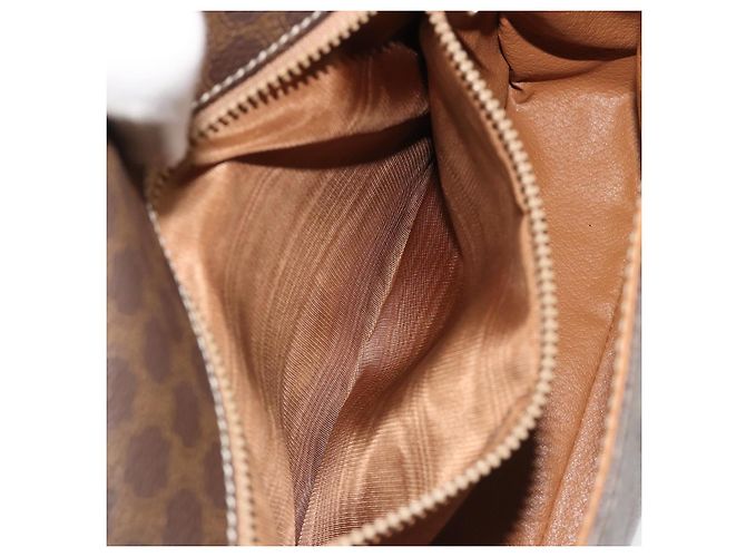 Céline Borsa a tracolla circolare CELINE Macadam Canvas PVC Pelle Marrone Oro Auth 189684 D'oro - vista 22