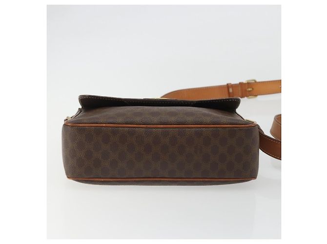 Céline Borsa a tracolla circolare CELINE Macadam Canvas PVC Pelle Marrone Oro Auth 189684 D'oro - vista 9