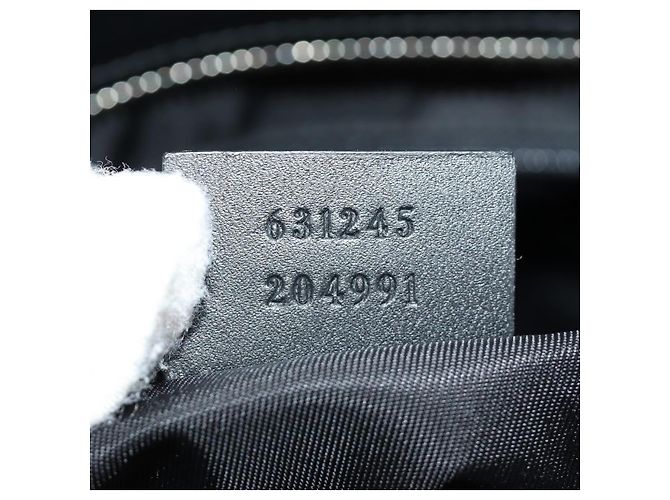GUCCI Web Sherry Line Canvas Tote Bag Schwarz Silber 631245 Auth 186564V - Ansicht 22